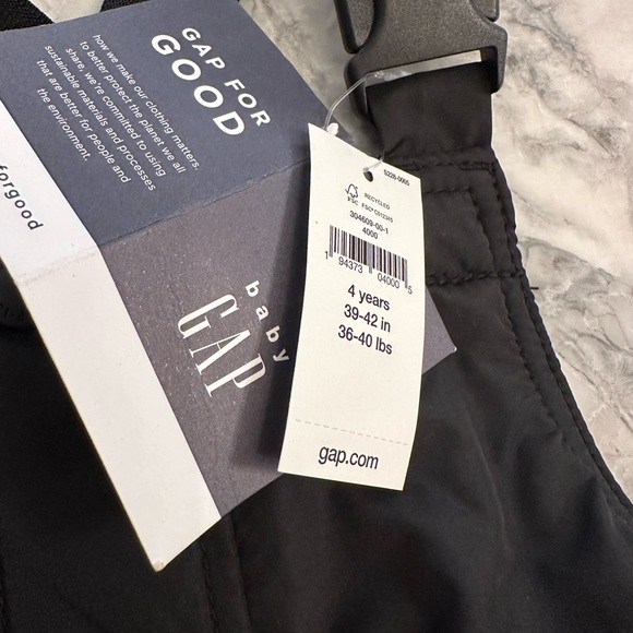 Gap Kids Black Snow Bib Overalls size 4 - Picture 5 of 5